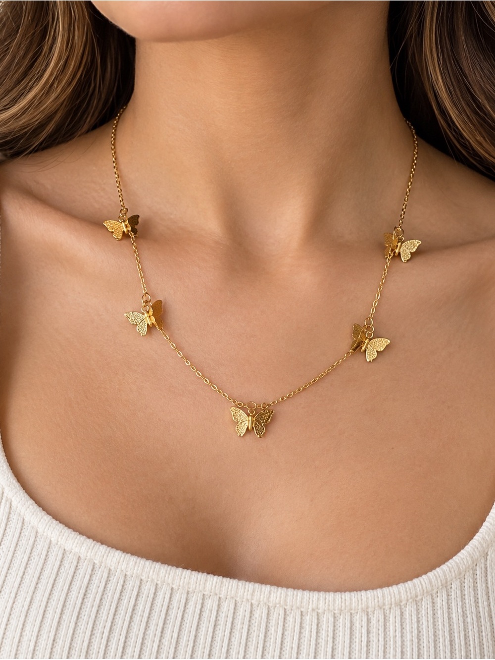 Elegant Gold Butterfly Chain Necklace